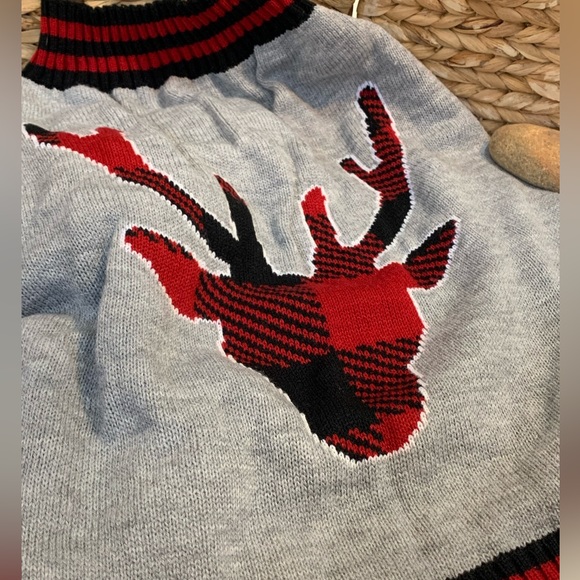 Large Buffalo Check Dog Christmas Sweater Set of 2 - Picture 5 of 6